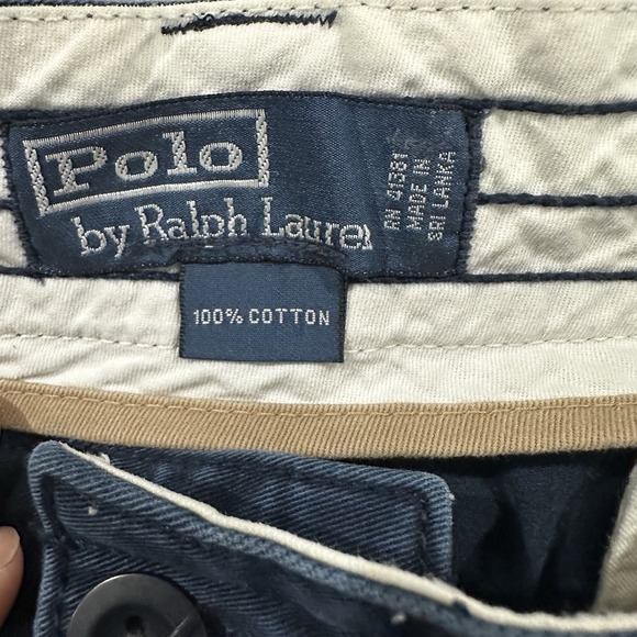 Polo Ralph Lauren Cargo Shorts Men 38 Navy Blue Hiking Outdoors Baggy - Picture 2 of 9